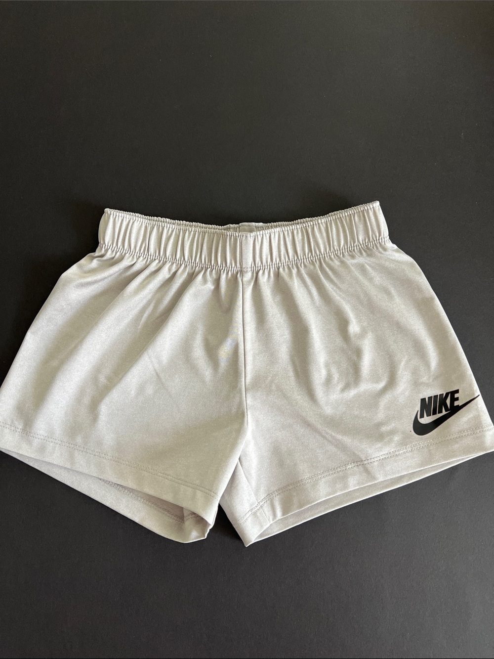 Nike Gray Kids Athletic Shorts with Black Swoosh